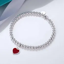 Braccialetti di fascino braccialetti di lusso T catene Bangle love Heart Enamel Canca a mano Female S925 Silver Girl Friend Handchains Ladies Bracele DSBG00