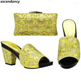 Scarpe eleganti Arrivo scarpe e sacchetti africani decorati con borse abbinate da signore di strass set designer Women Luxury 2024