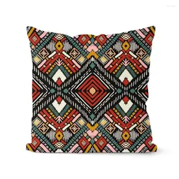 Kissen Geometrische Retro -Wäscheabdeckung Kissenbezug Kissenbezüge Hauszimmer Dekor Boho hell Color Office Sofa Stuhl 45 cm