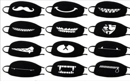 Pamuk toz geçirmez ağız yüz maske anime karikatür şanslı ayı kadın erkekler muffle yüz ağız maskeleri gb8875830248
