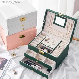 Accessories Packaging Organizers 3 Layers Jewelry Box Organizer Necklaces Earrings Holder Jewelry Storage Box Casket Gift For Women Rings Bracel Y240423 AY00