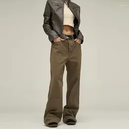Женские брюки Deeptown Y2K Винтажные джинсы прямых джинсов весна 2024 г. Женщины свободные джинсовые уличные одежды в корейском стиле Harajuku Гранж коричневые брюки