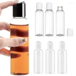 Speicherflaschen 30pcs 30/50/60/100 ml nachfüllbare quetschbare Plastik -Kunststoff -Clear -Behälter mit Scheibenkappe für Reisetiletten -Lotion Shampoo