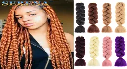 Integral Kanekalon Jumbo Braiding Hair sintéticos 24 polegadas Extensões de cabelo de trança de crochê 100g PCs tranças