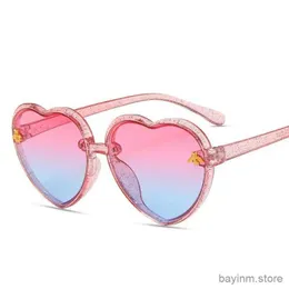 선글라스 귀여운 심장 어린이 선글라스 어린이 레트로 귀여운 핑크 만화 태양 안경 프레임 여자 아기 선글라스 UV400 안경