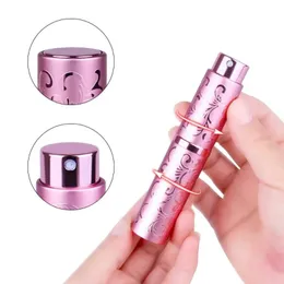 2024 10ml Rattan Pattern Refillable Perfume Bottle Portable Rotary Aluminium Spray Atomizer Empty Spray Perfume Bottle for Travel for