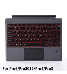 2017 Ultra İnce Aydınlatma Manyetik Kablosuz Abs Bluetooth Klavye Deri Kılıf Surface Pro 3 4 6 122 Backlight6891292