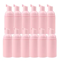 収納ボトル12pcs 60ml明るいピンクのフォームボトル石鹸ムース液液ディスペンサープラスチックシャンプーローション