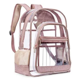 Fashion Clear Transparent Backpack Women Pvc Vedi attraverso un pacchetto di libri per la scuola di zaino impermeabile con grande capacità Mochilas BL11760239