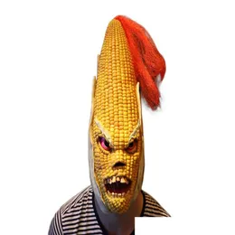 Party Masks Corn FL Head Mask Scary ADT Realistic Laetx Halloween Fancy Dress Masquerade Cosplay Costume7743919 Drop Delivery Home G DHZGC