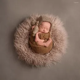 Blankets Born Pography Props Soft Baby Fur Faux Background Cute Infant Kids Fotografia De