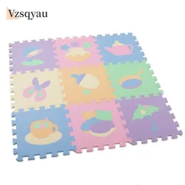 Eva Foam Play Mat with Fence Baby Puzzle Jigsaw Golvmattor Tjocka mattor Toys For Kids Education Toys Activity Pad Soft 240416