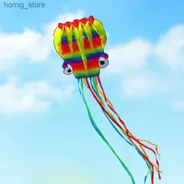 Yongjian 3D Octopus Soft Kite 5M Giant Kite مع طائرة طائرة ناعمة عملاقة 100 متر عملاقة للبالغين في الهواء الطلق Y240416