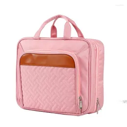 Borse da stoccaggio Borsa da toilette da viaggio per donne trucco sospeso da toeletta da viaggio per viaggi cosmetici Organizzatore Rolling Cosmetics Pink