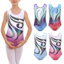 Stage Wear Fashion Gymnastic Leotards For Girls Ballet Sparkly Tumbling Dancewear 5-12 Years