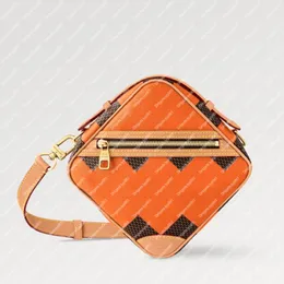 Explosion Heiße Männer N40548 BAG CHESS Orange Messenger Taschen natürliche Kuhleder-Leder-Trick-Zip-Schließungs-Hauptfach Kreativdirektor DIRGENTIVE POP-Leinwand