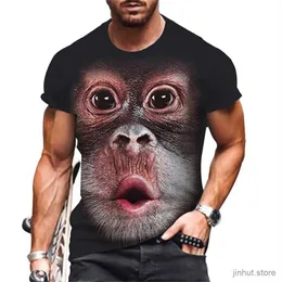 Męskie koszulki Męki T-shirty moda małpa 3d nadruk topy krótkie rękawowe letnie koszulka męska śmieszne ubrania o szyku luźna duża koszula
