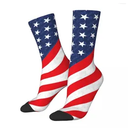 Women Socks Star Flag Print USA 4 ° luglio Day Indipendenza Harajuku Stockings Autunno non slip Skateboard traspirante