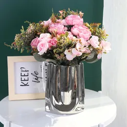 Декоративные цветы 6 головы/букет осенний розовый букет букет гидрангей