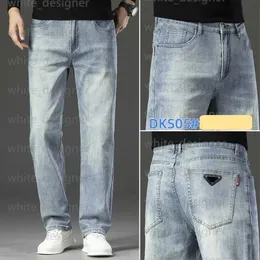 Дизайнерские джинсы для мужских джинсов для мужчин, весенняя новая прямая трубка свободные повседневные брюки для мужчин, 2024 Бизнес папа среднего возраста Длинные брюки для мужчин роскошная мужская одежда