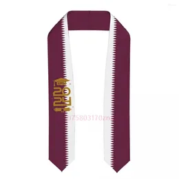 Halsdukar qatar country flagga klass 2024 183 13 cm examen stal sash halsduk för internationella studenter