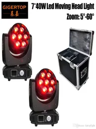 2IN1 Flightcase Packing 7x40W RGBW LED Moving Head Zoom Light Mini Bee Eyehawk Eye Zoom 1217CH Beam Wash Effect 2in1 TPL7407818895