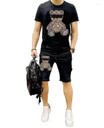 Herren Tracksuits Graphic Anime Streetwear Anzüge Set Strassstones Design Drop Tracksuit Diamonds Kleidung