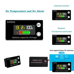 Yeni su geçirmez DC 8V-100V Pil Kapasite Göstergesi Kurşun Asit Lityum Lifepo4 Araç Motosiklet Voltmetre Göstergesi 12V 24V 48V 72V