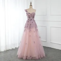 Festklänningar Yqlnne Sweet Light Purple Prom Long One Shoulder Embroidered Flowers Beaded Formal Evening Gown Dress