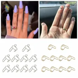 False Nails 10pcs Anelli per unghie di punta per donne Ragazza Phalanx Anello regolabile Reusibile decorazione artistica rimovibile