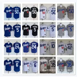 Koszulki baseballowe Dodgers Elite City Betts#50KERSHAWXW22 Niebieski biały czarny szary haft haftowy