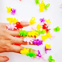 Party Favor 50Pcs Cute Children's Day Jewelry Plastic Finger Ring Girls Birthday Princess Favors Pinata Filler Gifts Bag Toys Giveaway