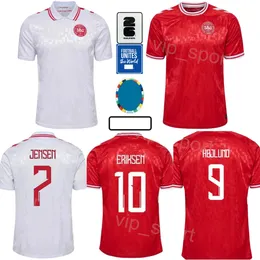 Dinamarca 24 25 EURO COPE 17 Equipe nacional de Jersey de Soccer Kristiansen 10 Eriksen Nelsson Hojlund Damsgaard Hojbjerg Daramy Vestergaard Kits de camisa de futebol