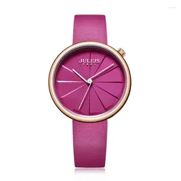 Armbanduhr Julius Damen Watch Japan Quarz Stunden Modekleid Armband Real Leder Retro Einfache Valentinstag Girl's Birthday Gift Box
