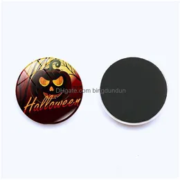 Fridge Magnets Halloween Witch Pumpkin Bat Glass Glue Sign Pattern Dome Magnet Home Deco Drop Delivery Garden Decor Dhajj