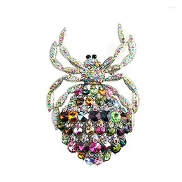 Broches clássicos de aranha broches de luxo de luxo Animal de cristal de cristal pendente de alfinete grande