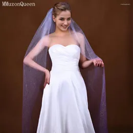 Bridal Veils MMQ M107 Sparkling Purple Gradient Color Veil 1 Tiul z grzebieniem na Halloween Creative Wedding Velo de novi