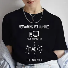 여자 T 셔츠 여자 셔츠 셔츠 인형을위한 네트워킹 tshirt 재미있는 괴짜 괴짜 IT 컴퓨터 프로그래머 의류 o 목 티셔츠 옷