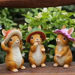 Creative Resin Squirrel Garden Decoração em casa Acessórios ao ar livre Ornamentos de animais simulados Miniaturas de jardim de fadas 240411