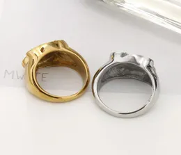 Anillo Oso Schmuck Edelstahl Panda Stil Ring 2 Farben Original Designs neues Modell Fast for Women Brand Schmuck2501132