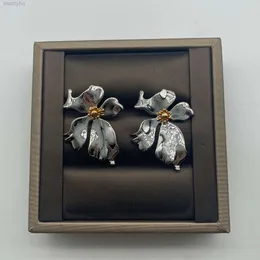 디자이너 Celiene Jewelry Celin Celi / Saijia New Maple Leaf Flower Mirror Silver Style 성격 트렌드 기질 패션 이어링