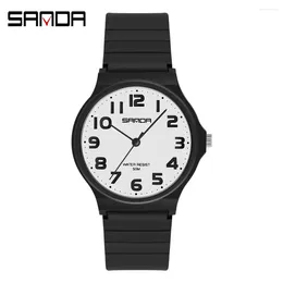 Wristwatches SANDA Brand Fashion Trend Women's Quartz Watch Outdoor Versatile Small Fresh Leisure INS Style 50 Meters Waterproof