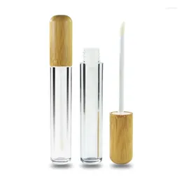 Garrafas de armazenamento Recipientes de brilho labial 100pcs 5 ml /6 ml de bambu de bambu Tubos de gravação de brilho de bambu