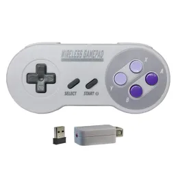 Mous wireless gamepad EUA versão botão roxo 2 Reciever 2.4g Joypad Joystick Controller para SNES Mini PC Windows NS Switch Phone