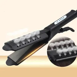 Ceramic Tourmaline Ionic Flat Iron Hair Straighten Four-Gear Temperature Setting Salon Steam Hair Straightener 240411