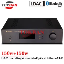 Amplifikatörler Tokban TS10 150W*2 2.0 Stereo Güç Amplifikatörü Yüksek Güç Dengeli XLR Fiber Koaksiyel Bluetooth 5.0 LDAC Sınıf AB Amplifikatör Ses