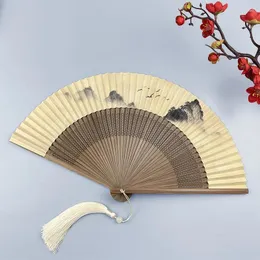 Figurine decorative in stile cinese Folding Fan Reg Regalo Fare Fase Casa Daily-Strenk Bamboo Summer Travel Outdoor Travel Portable Selfie Craft Craft