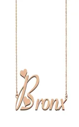 Bronx Nome personalizado Colar pingente personalizado para homens de meninos presentes de aniversário amigos joias 18k ouro banhado aço inoxidável5530830