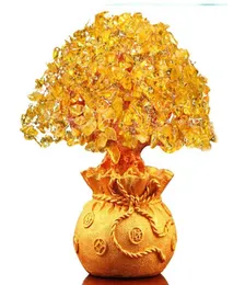 Crystal Yuanbao Tree Delicate Fortune Ornament Gold Ingot Money Wedding El Celebration Lucky X07103556236