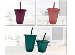 Plastic Tumbler Sequins Flash Small Straw Water Solid Color Bottle Comfortable Woman Man Cup Drinking Tools Supplies 3 2hb K22767933